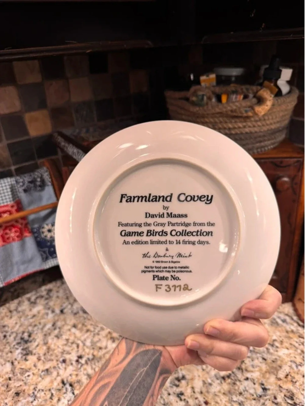 Farmland Covey collectible hunting plate